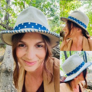 Grey Fedora with Polka Dot Band, 104h