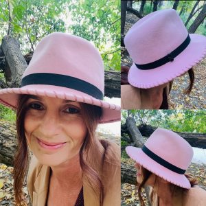 Pink Fedora with Black Ribbon, 25F