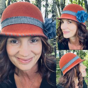 Cinnamon Ladies' Cloche with blue denim band, 119h